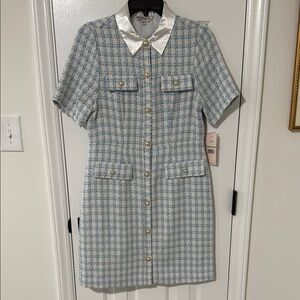 Nanette Lepore Blue and White Textured Dress